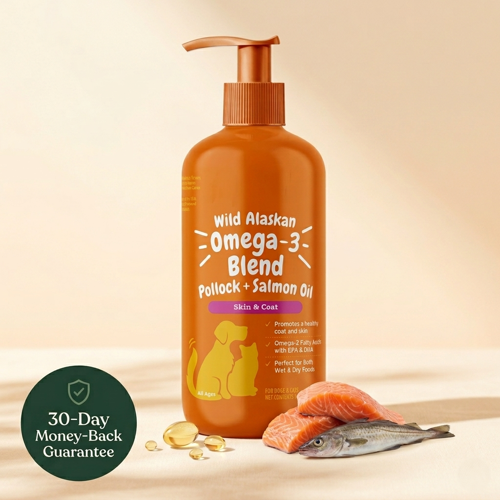 Omega Oil for Dogs & Cats — Wild Alaskan Salmon | Shiny Coat & Itch Relief