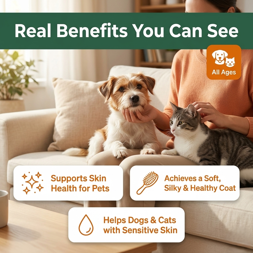 Omega Oil for Dogs & Cats — Wild Alaskan Salmon | Shiny Coat & Itch Relief